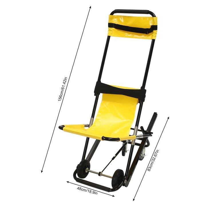 Oiveinya Folding Stair Chair Lift, Aluminium Alloy Chair Lift Stairs Elderly Stair Lifts Assist Devices with 4 Wheels, Portable Foldable Stair Chair Lift for The Seniors Injured Disabled, Load 350Lbs
