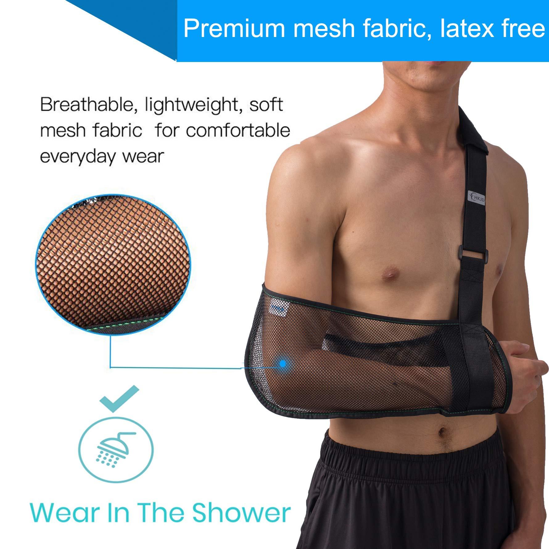 TODDOBRA Mesh Arm Shoulder Sling - Medical Shoulder Immobilizer for Shower - Adjustable Arm Brace for Torn Rotator Cuff Injury - Right Left Arm for Men Women - Shower Sling for Elbow, Wrist