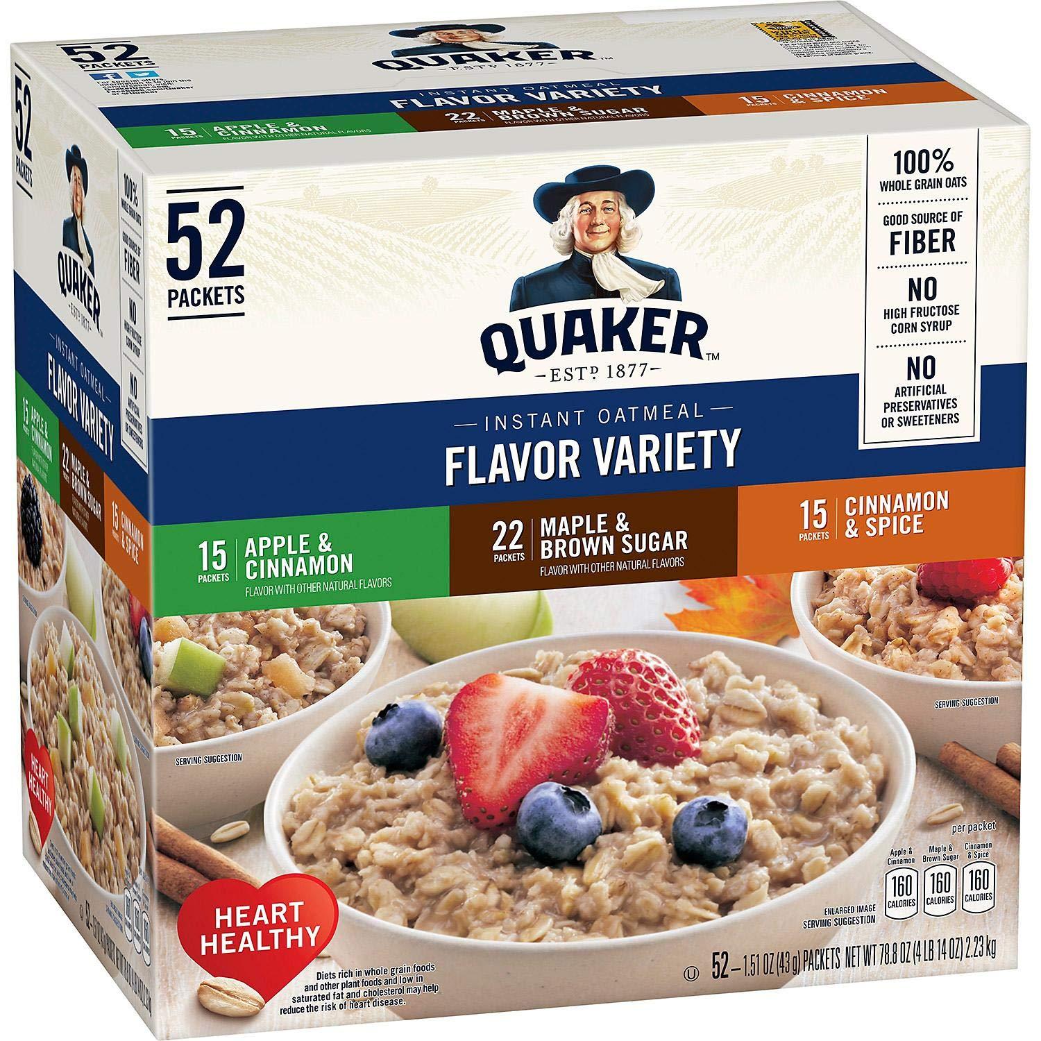 Quaker Quaker Instant Oatmeal Variety Pack (52 Count)