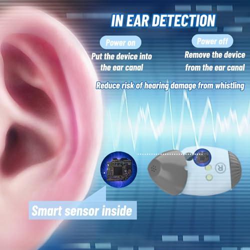 DAZZLAIT Hearing Aids with Noise Cancelling Hearing Aids for Seniors Severe Hearing Loss, Hearing aid with Charging Case Comfortable & Nearly Invisible