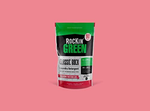 Rockin' Green Rockin' Green Classic Rock Laundry Detergent (90 Loads), Plant based, All Natural Laundry Detergent Powder, Vegan and Biodegradable Odor Fighter, Safe for Sensitive Skin, 45 oz (Smashing Watermelons).