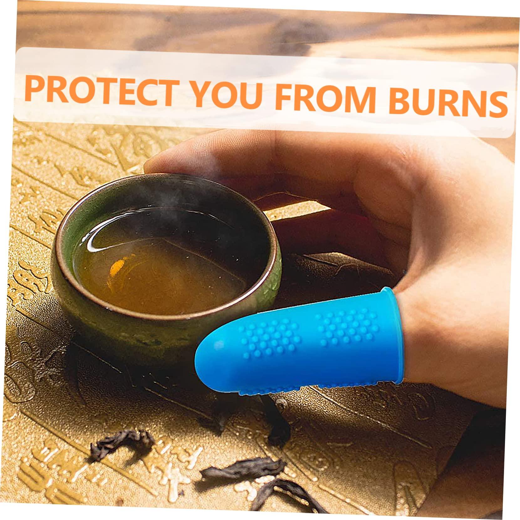 SAFIGLE 30 Pcs Finger Protector Protective Finger Tip Silicone Finger Tip Finger Caps for Hot Glue Silicone Finger Protective Cover Silicone Finger Sleeves Resistant Finger Cover