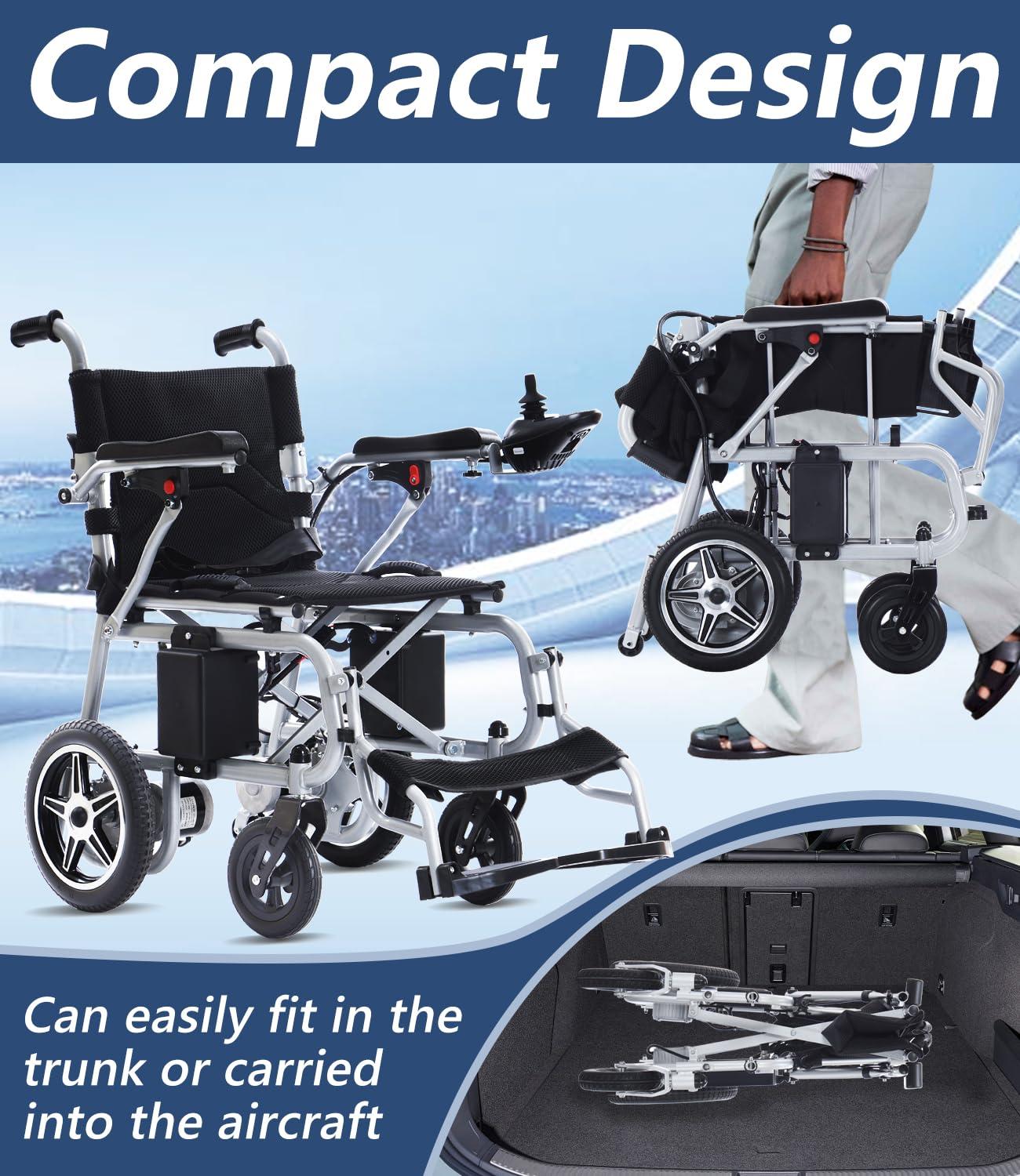 Broobey Broobey Lightweight Electric Wheelchair Portable Folding Transport Power Wheelchair- Travel Size - Airline Approved - User Friendly
