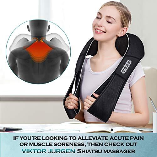 VIKTOR JURGEN VIKTOR JURGEN Christmas Gifts for Women & Men, Shiatsu Neck and Shoulder Massager with Heat Deep Tissue Kneading Sports Recovery Massagers for Back, Foot, Relaxation Gifts for Wife, Husband, Him, Her