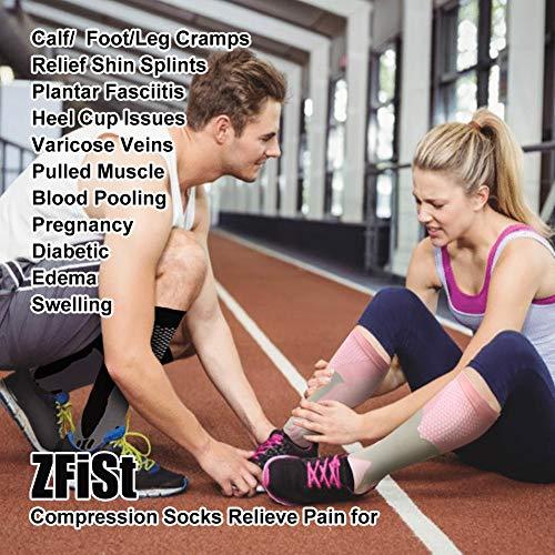 ZFiSt ZFiSt 3 Pair Sport Compression Socks Men Women, Compression Stocking Nurse Socks for Edema Travel(Black+blue+red,XXL)