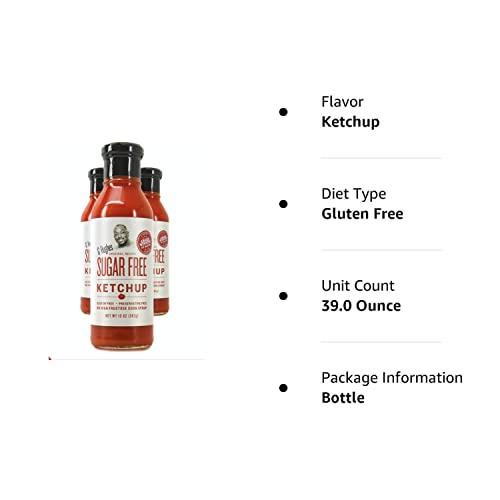 G Hughes Sugar Free G Hughes Sugar Free Ketchup - Gluten Free, Preservation Free, Low Carb Ketchup, No Sugar Added Ketchup, Keto Condiments - 13 Oz (3-Pack)