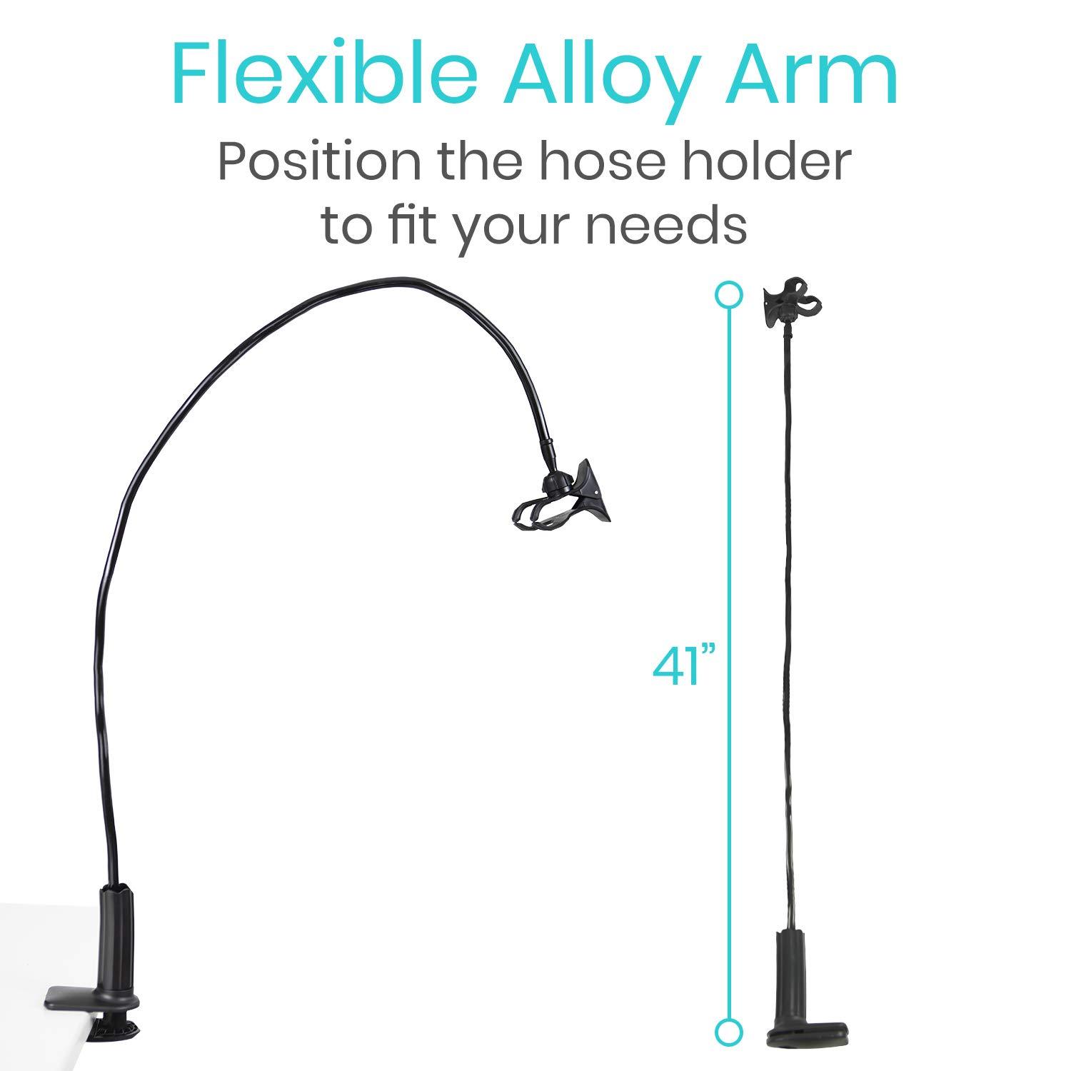 Vive Vive CPAP Hose Holder for Bed - CPAP Hose Hanger with Clamp - CPAP Stand Tubing Holding Accessories Prevent Tube Leakage and Tangle - BiPAP, C-Pap Mask, Sleep Apnea Hose Lift Clamp Height Adjustable