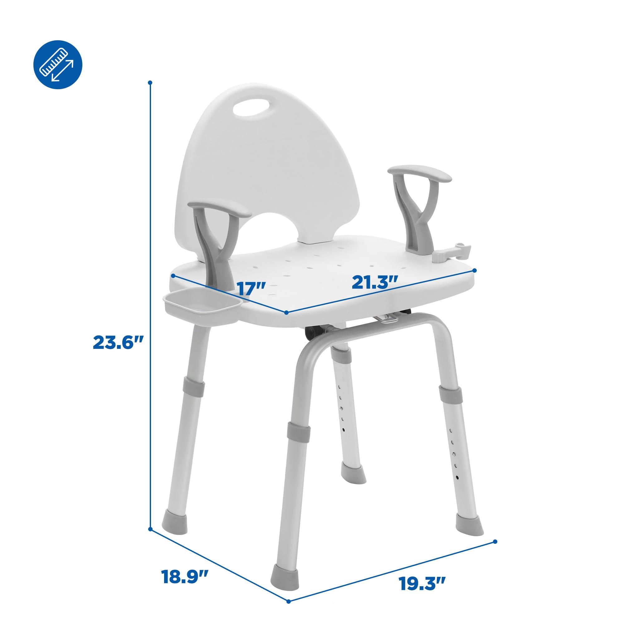 RESTISLAND Restisland Swivel Shower Chair 450 lbs, Heavy Duty Bath Chair with Rotatable Seat for Seniors Handicap and Pregnant Women