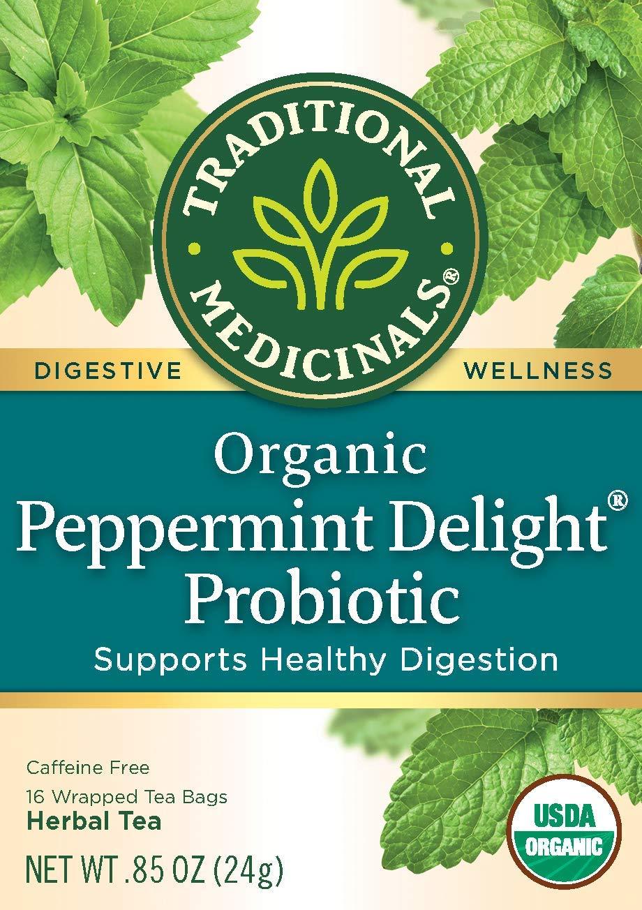 Traditional Medicinals Traditional Medicinals Organic Peppermint Delight Probiotic Tea Supports Healthy Digestion (16 Count (Pack of 6))