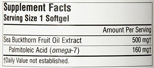 Source Naturals Source Naturals Omega-7 Sea Buckthorn Fruit Oil, Non-GMO, Vegan-Sourced for Health and Vitality* - 120 Vegan Softgels