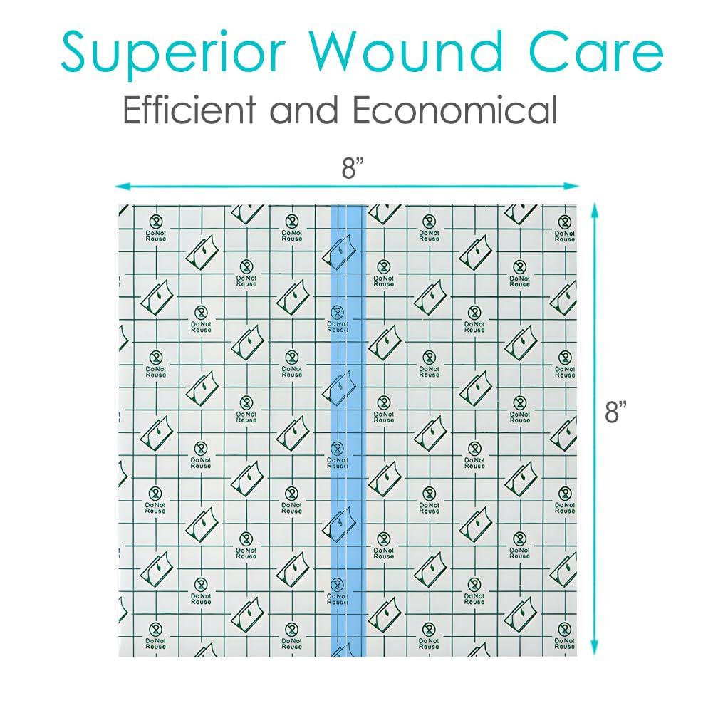 DiaBelt 8\" x 8\" Shower Shields [Pack of 50], PICC Line Shower Cover Incision Stitches Wound Shower Protector Heart Monitor Waterproof Bandage Dressings Protection for Showering After Surgery