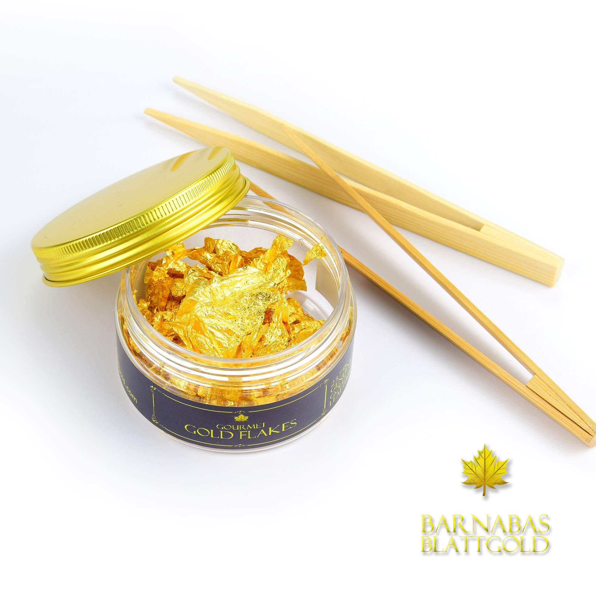 BARNABAS BLATTGOLD Barnabas Blattgold Genuine Edible Gold Flakes,150mg/Jar, Edible Gold Leaf for Cake Decorations, for Baking, for Drinks and for Food