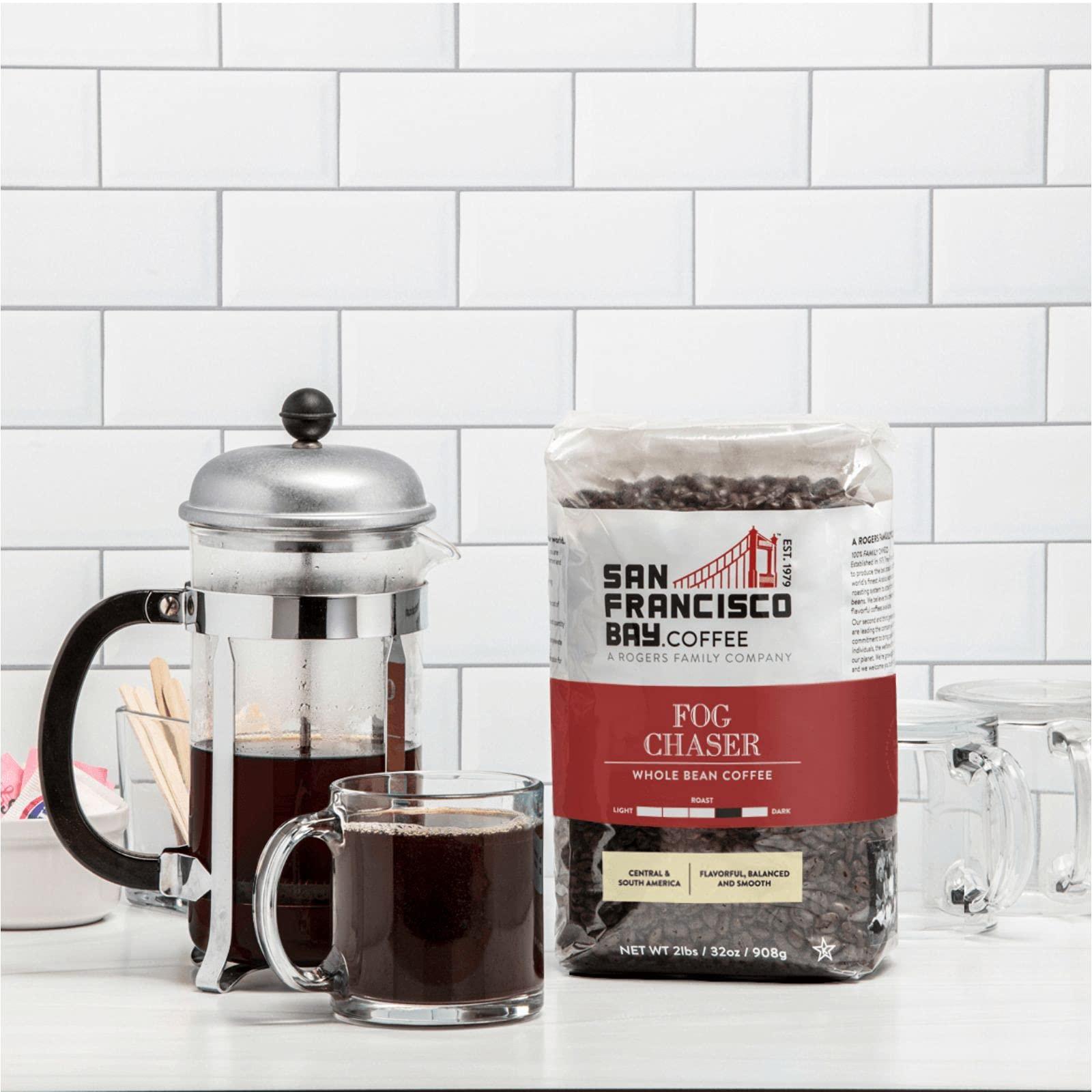 SAN FRANCISCO BAY San Francisco Bay Whole Bean Coffee - Fog Chaser (2lb Bag), Medium Dark Roast (Pack of 6)
