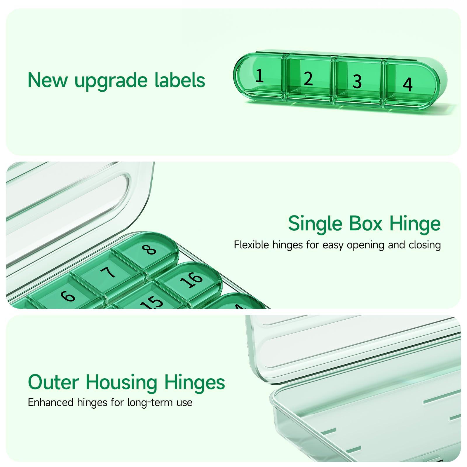 Zoksi Zoksi Monthly Pill Organizer 1 Time a Day, 30 Day Pill Box Organizer Once a Day, One Month Large Pill Case for Travel, 31 Day Daily Medcine Container for Vitamins, Supplement & Medication (Olive)