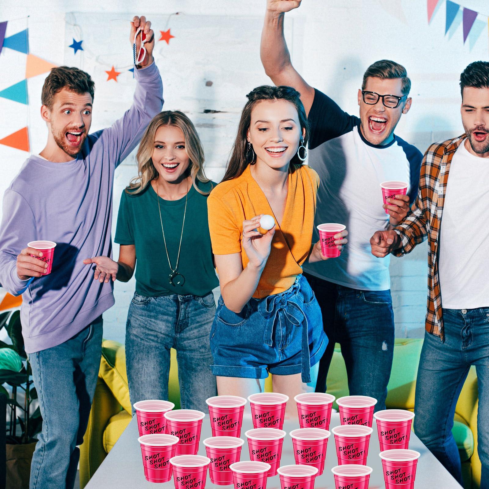 cssopenss 120 pcs Pink Plastic Shot Glasses 2 oz Hot pink shot cups pink shot glasses disposable for drinking Tastings served Snacks Jello Tastings and Samples