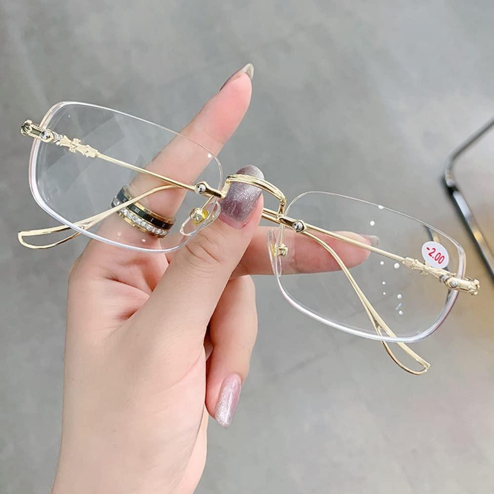 WEBUP WEBUP 2.0 Rimless Computer Reading Glasses Mens Reading Glasses Ultralight Frameless Glasses Men Blue Light Blocking Eyewear (Color : Silver, Size : Diopter+2.5)