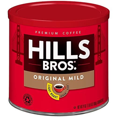 Hills Bros Hills Bros Original Mild Blend Ground Coffee, Light Roast, Smooth and Balanced for a Rich Light Coffee Taste 30.5 Ounce (Pack of 8)