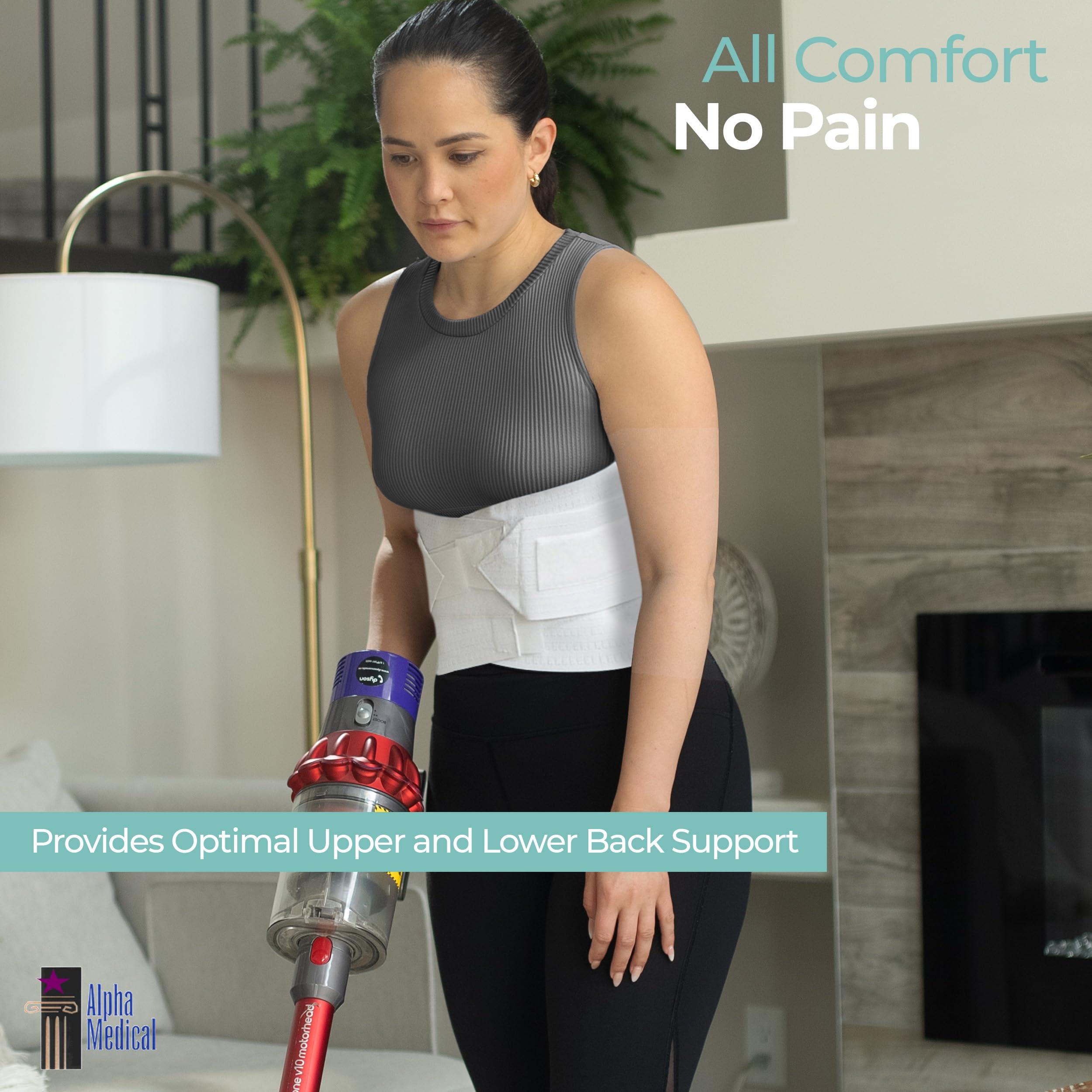 Alpha Medical Alpha Medical Breathable Back Brace for Men & Women | Relief for Upper and Lower Back Pain | Back Support for Herniated Disc, Sciatica, Scoliosis | Lumbar Support | Back Stabilizer | Posture Corrector | L0625 (Large White)