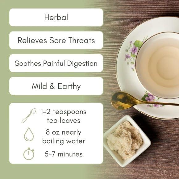 Full Leaf Tea Co. Organic Slippery Elm Loose Leaf Tea - 2oz Bag (Approx. 30 Servings) | Full Leaf Tea Co.