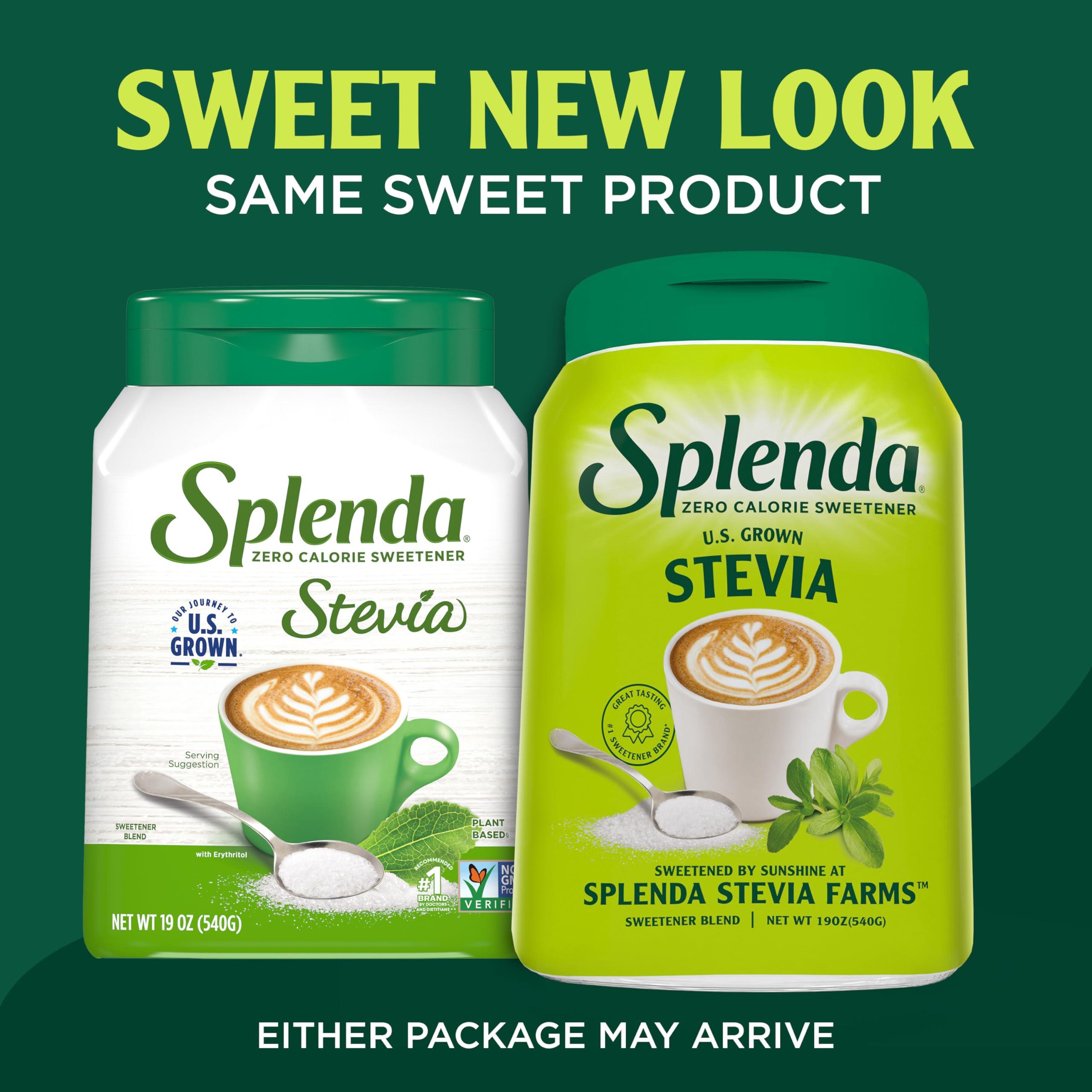 SPLENDA SPLENDA Stevia Zero Calorie Sweetener, Plant Based Sugar Substitute Granulated Powder, 19 oz Jar