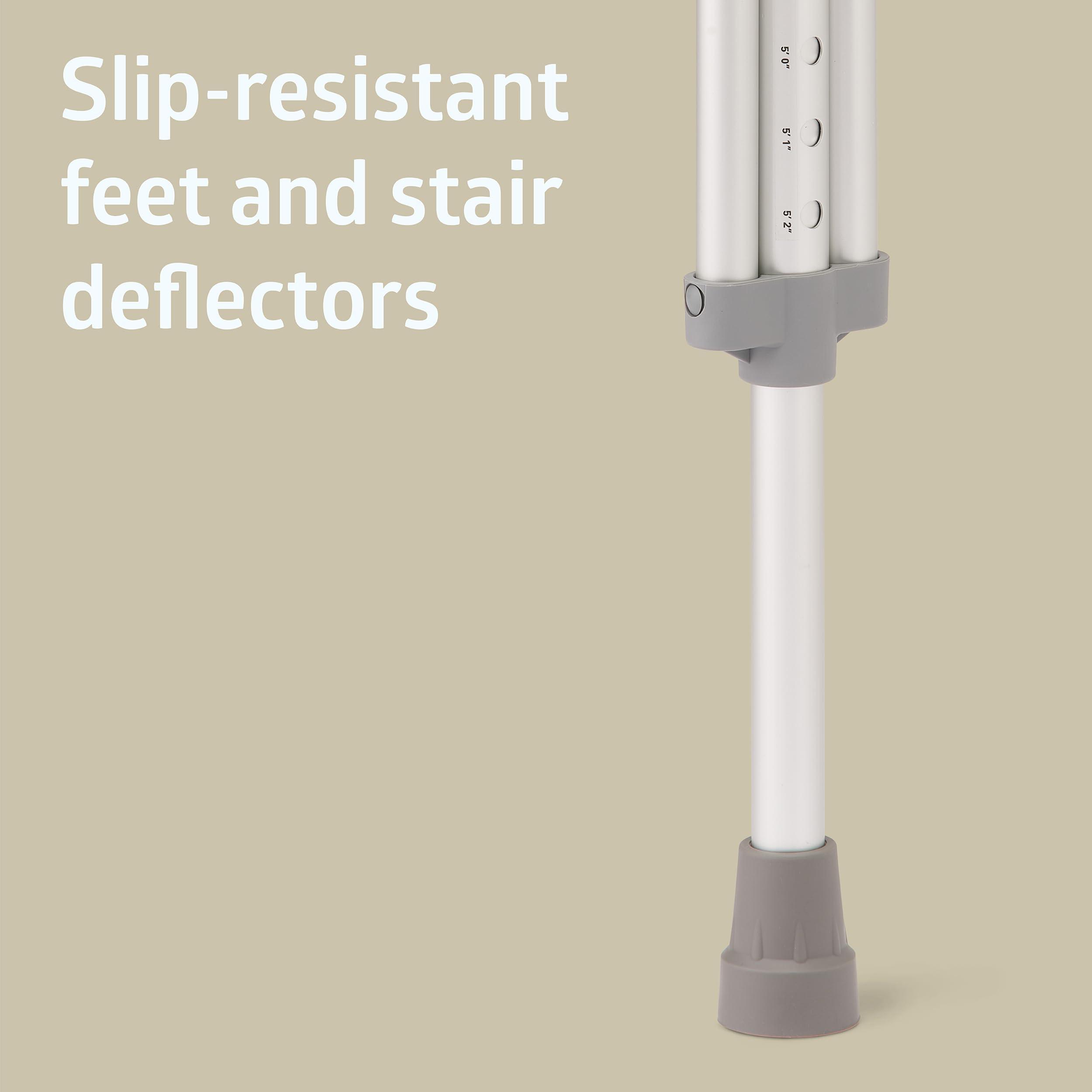 Medline Medline Lightweight Aluminum Red Dot Crutches, For Patients 515-9, Walking Aid For Adults & Seniors Comfortably Supports Up To 300lbs