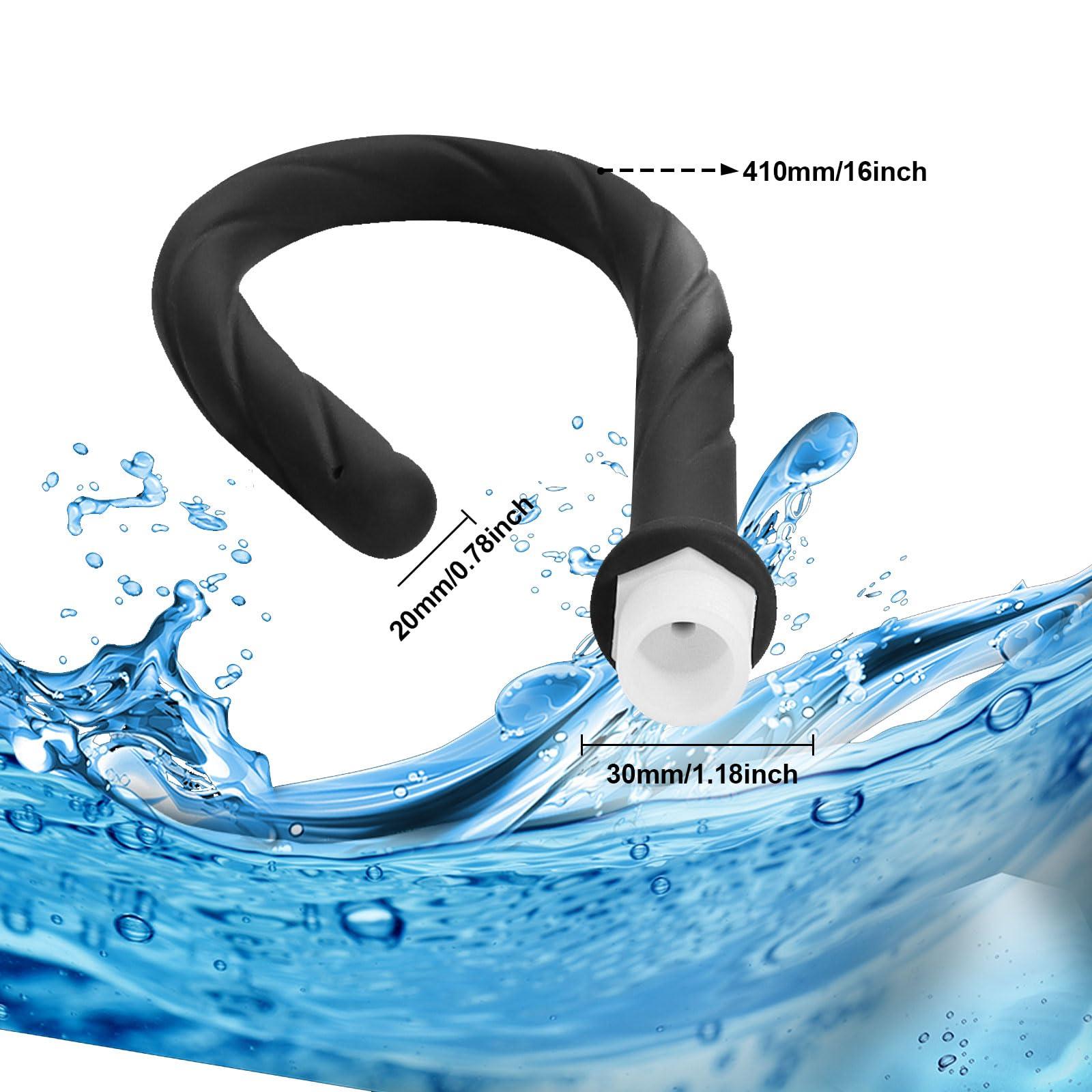 JIELUO Shower Enema Douche Nozzles for Men and Women, 4 Holes Water Spray Comfortable Silicone Nozzles Enema Attachment, Reusable Shower Enema Hose