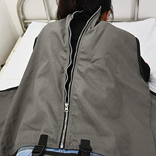 DOPHO DOPHO Anti-Falling Bed Chair Restraint Vest Elderly Cotton Wheelchair Seat Belt Restraint Clothes Band Clothing for Dementia Patients Nursing Care Products (S Grey)