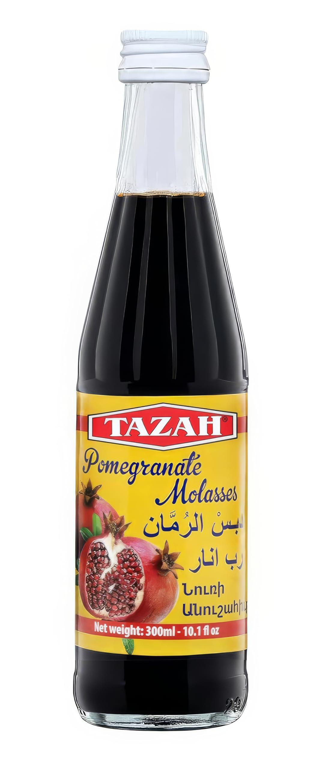 TAZAH Tazah Pomegranate Molasses 10 fl oz - 300ml - No Added Sugar 100% Natural Pure Lebanese Molasses