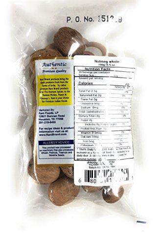 Rani Brand Authentic Indian Products Rani Nutmeg (Jaiphul) Whole Spice, 21-23 Pieces, 3.5oz (100g) ~ All Natural | Vegan | Gluten Friendly | NON-GMO | Indian Origin