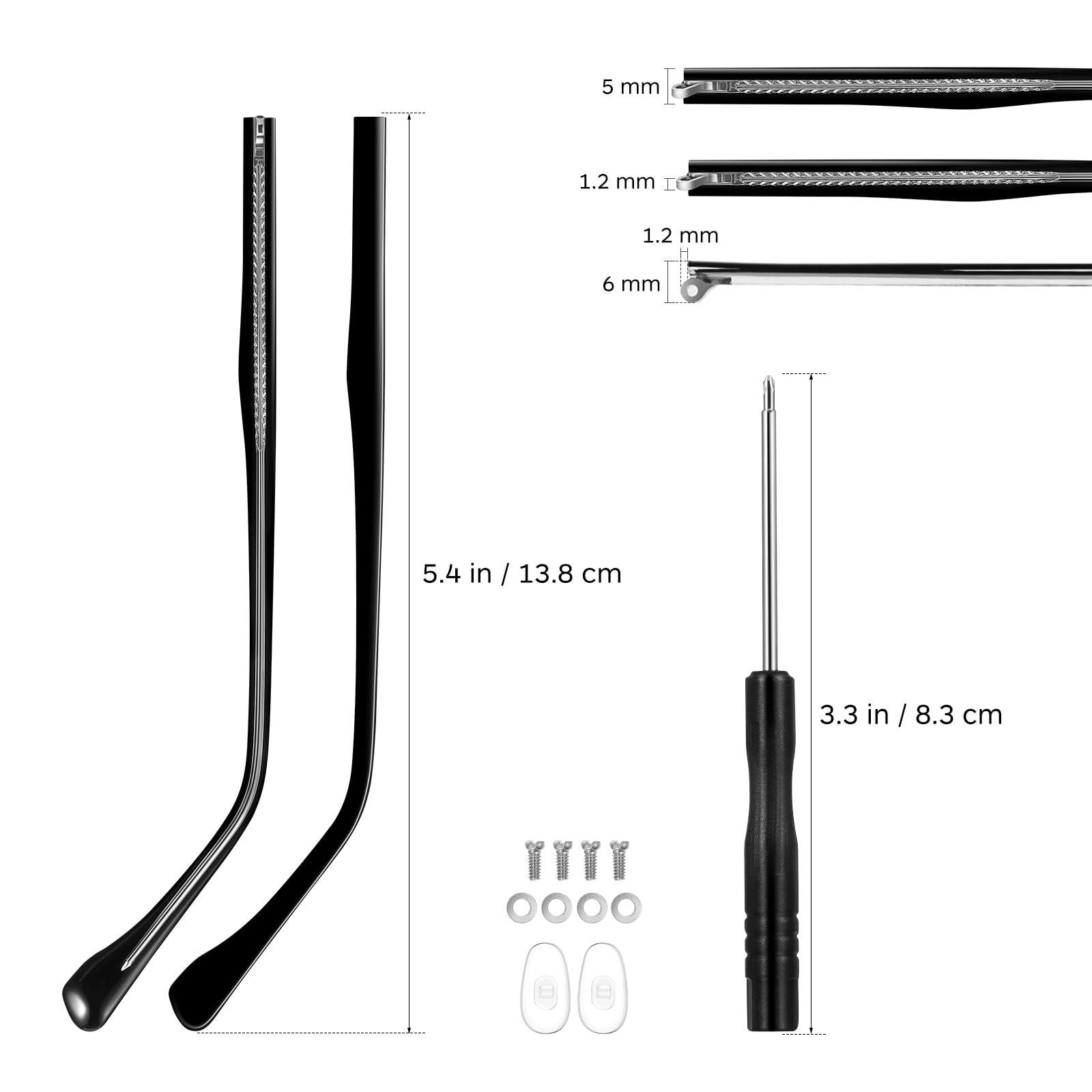 Healeved Healeved 1 Pair Eyeglass Temple Replacement Metal Glasses Replacement Temple Glasses Arm Replacement Eyeglasses Arms Legs Replacement Glasses Repair Kit