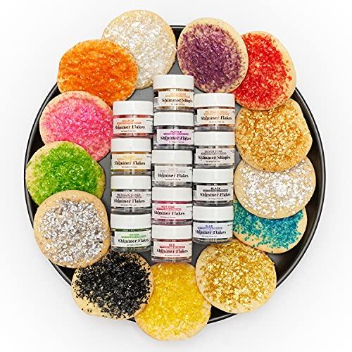 Bakell BAKELL Edible Glitter Flakes | Vegan Edible Shimmer Flakes | KOSHER Certified | Halal Certified | 100% Edible & Food Grade | Cakes, Cupcakes, Decoration (Metallic Gold, 4g)