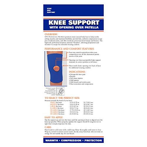 OTC OTC Knee Support, Open Patella, Neoprene, Black, Medium