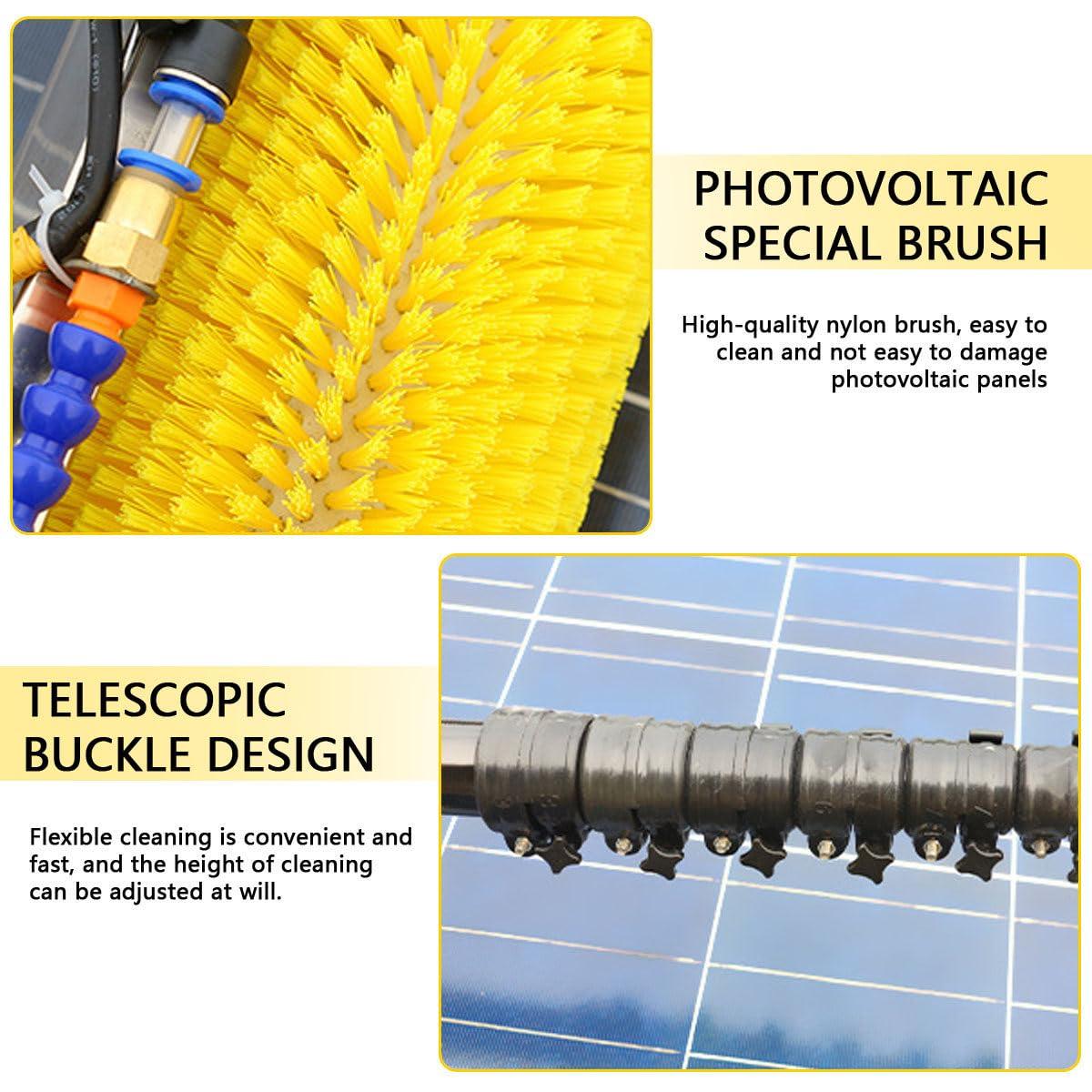 AUTUMFLATGAO AUTUMFLATGAO Solar Panel Cleaning Machine, Water Fed Telescopic Brush, Quickly Cleaner Roof, with Water Fed Pole & Backpack, for Photovoltaic Panel Cleaning,7m