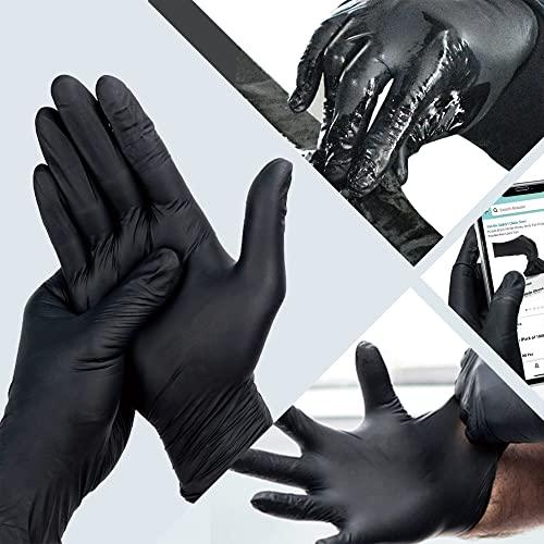 Daddy's Choice Daddy's Choice Purism Black Nitrile Gloves, 4mil, Size Medium, 100 Pcs, Powder-free Latex free