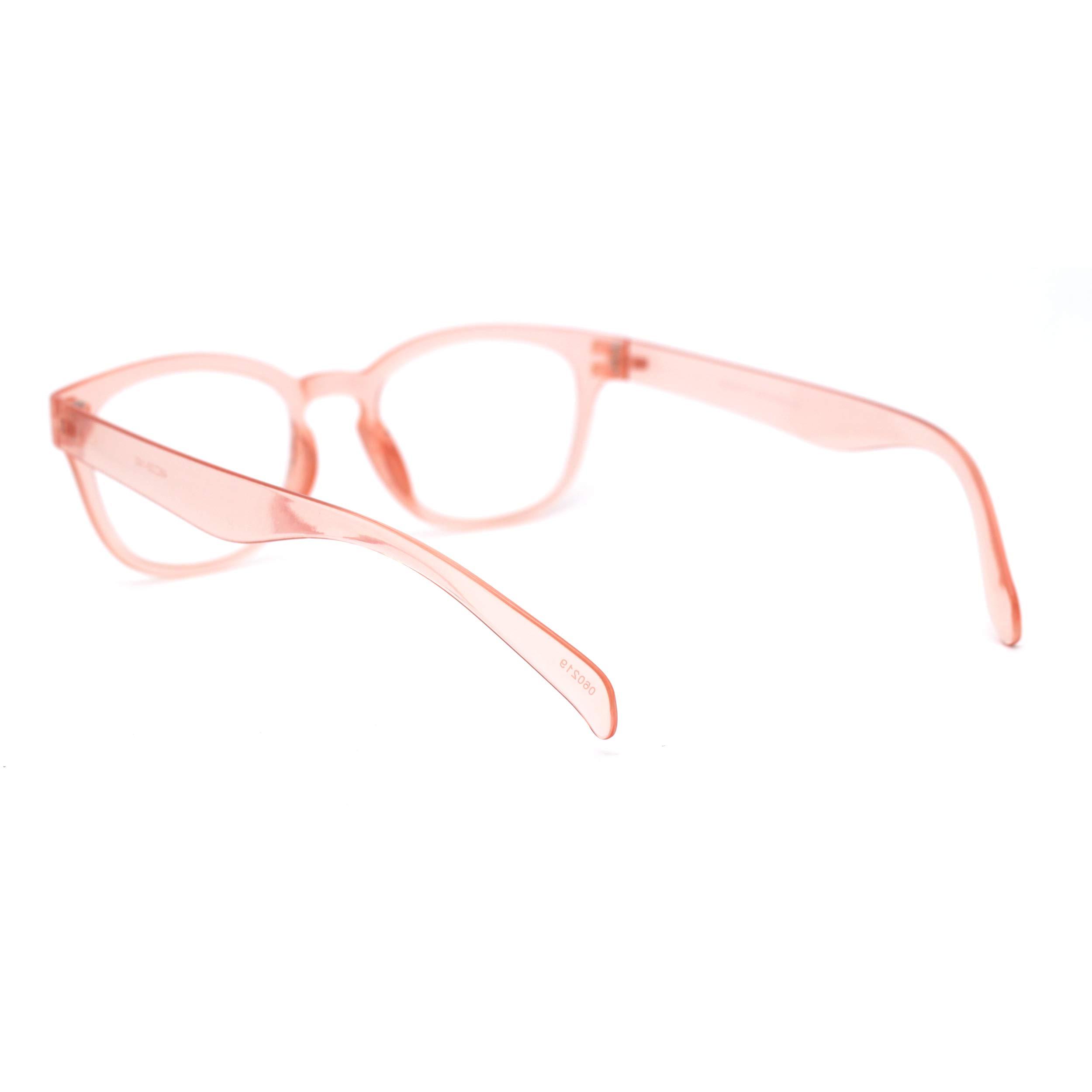 SA106 SA106 Unisex Plastic Rectangular Mod Dressy Fashion Reading Glasses +2.50 Pink