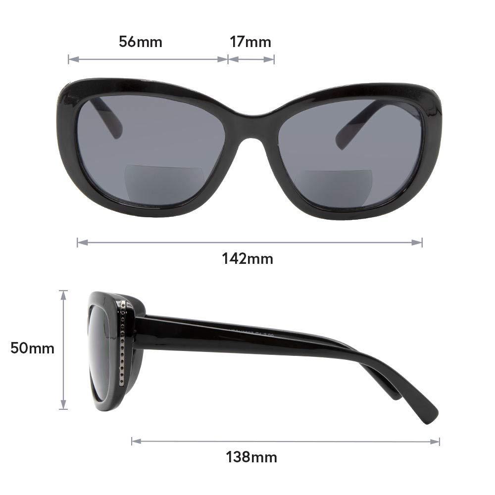VITENZI VITENZI Sunglasses with Readers for Women, Reader Sunglass with Bifocals, Vintage Tinted Reading Sun Glasses, Venice in Black