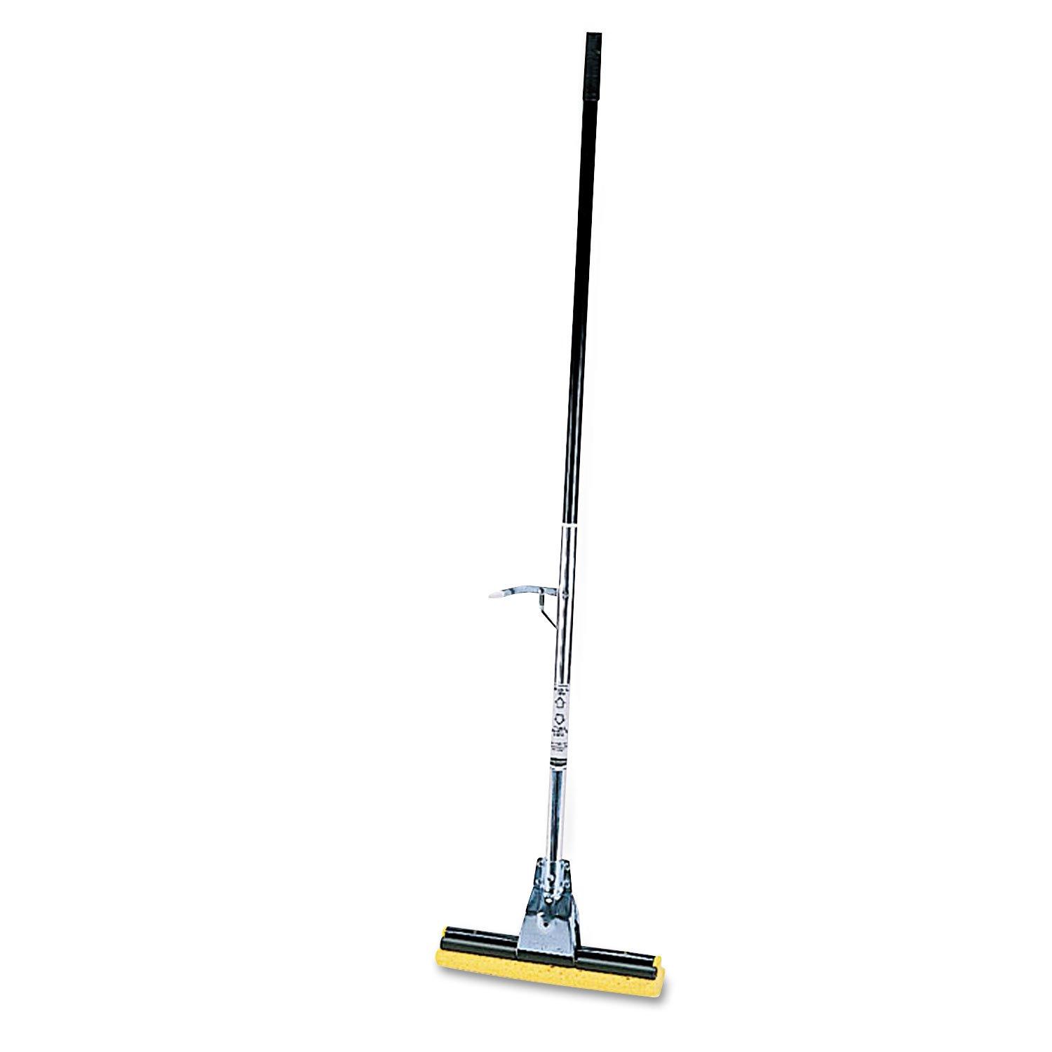 Rubbermaid Commercial Products Rubbermaid Commercial Products Brute Steel Roller Sponge Floor Mop with Steel Handle, 12-Inch Wide, Metal, Cleaning for Title/Floors in Bathroom/Kitchen/Lobby and Outdoor/Garage Spaces