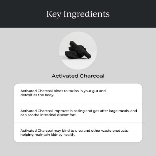 CYMBIOTIKA CYMBIOTIKA Activated Charcoal Liquid Supplement with Vitamin E, Gut Health & Digestive Support for Adults, Helps Cleanse, Detox, Support Gas, Bloating, Lemon Cream Flavor, Vegan, 10ml Pouches, 26 Pack