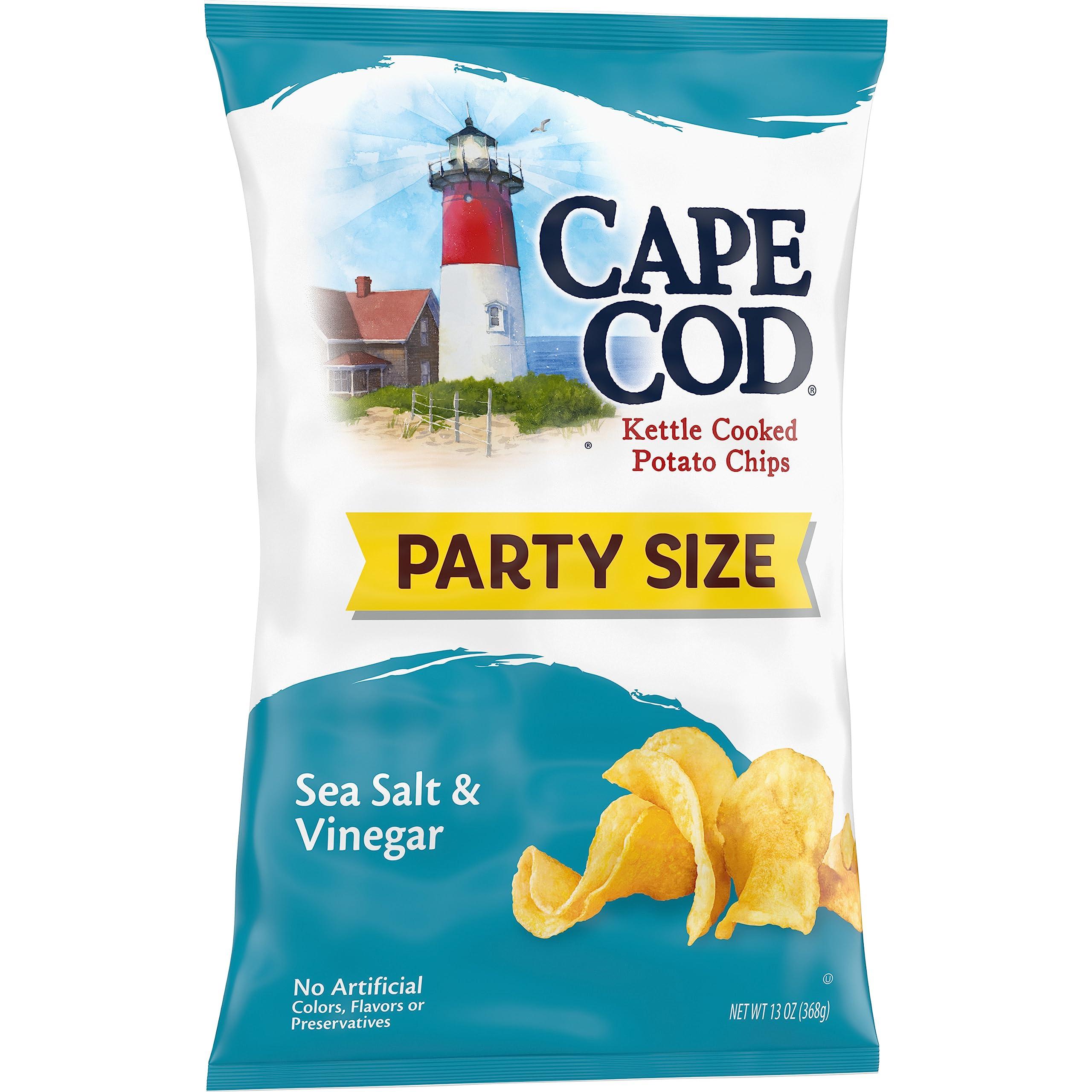 Cape Cod Cape Cod Potato Chips, Sea Salt & Vinegar Kettle Chips, 13 Oz Party Size (Pack of 9)