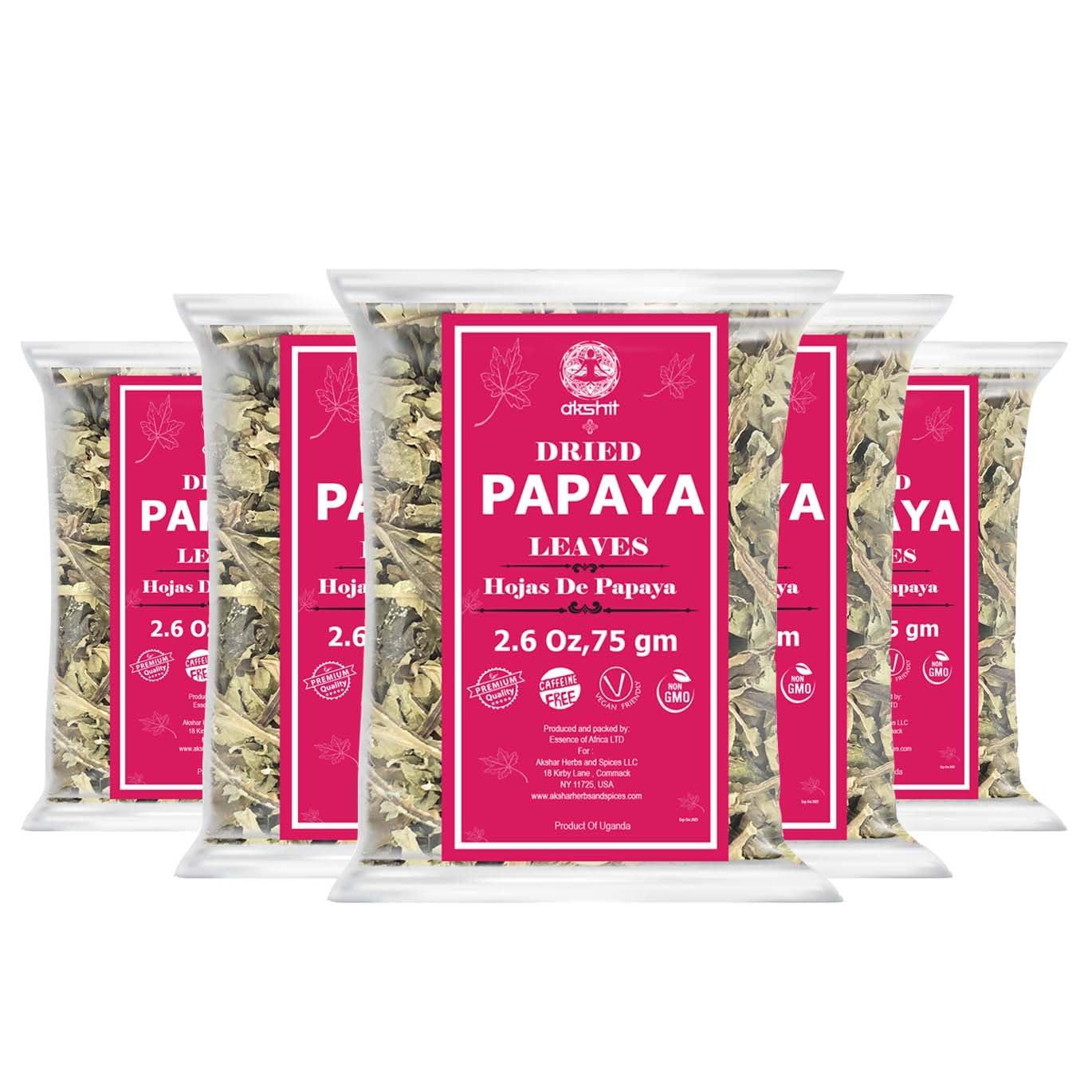 Akshit Akshit Dried Papaya Leaves, 13oz, Papaya Leaf Tea, Hojas De Papaya Secas, Natural Dried Leaves Tea, Perfect For Leaf Extract, Caffeine-Free, Non GMO