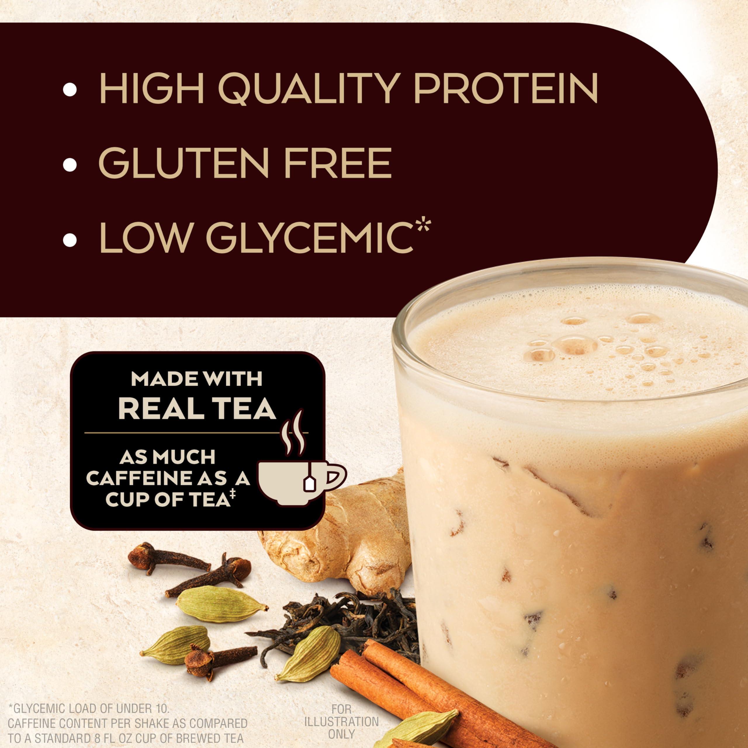 Atkins Chai Tea Latte Protein Shake, 15g Protein, Low Glycemic, 3g Net Carb, 1g Sugar, Keto Friendly , Set of three 4-pack