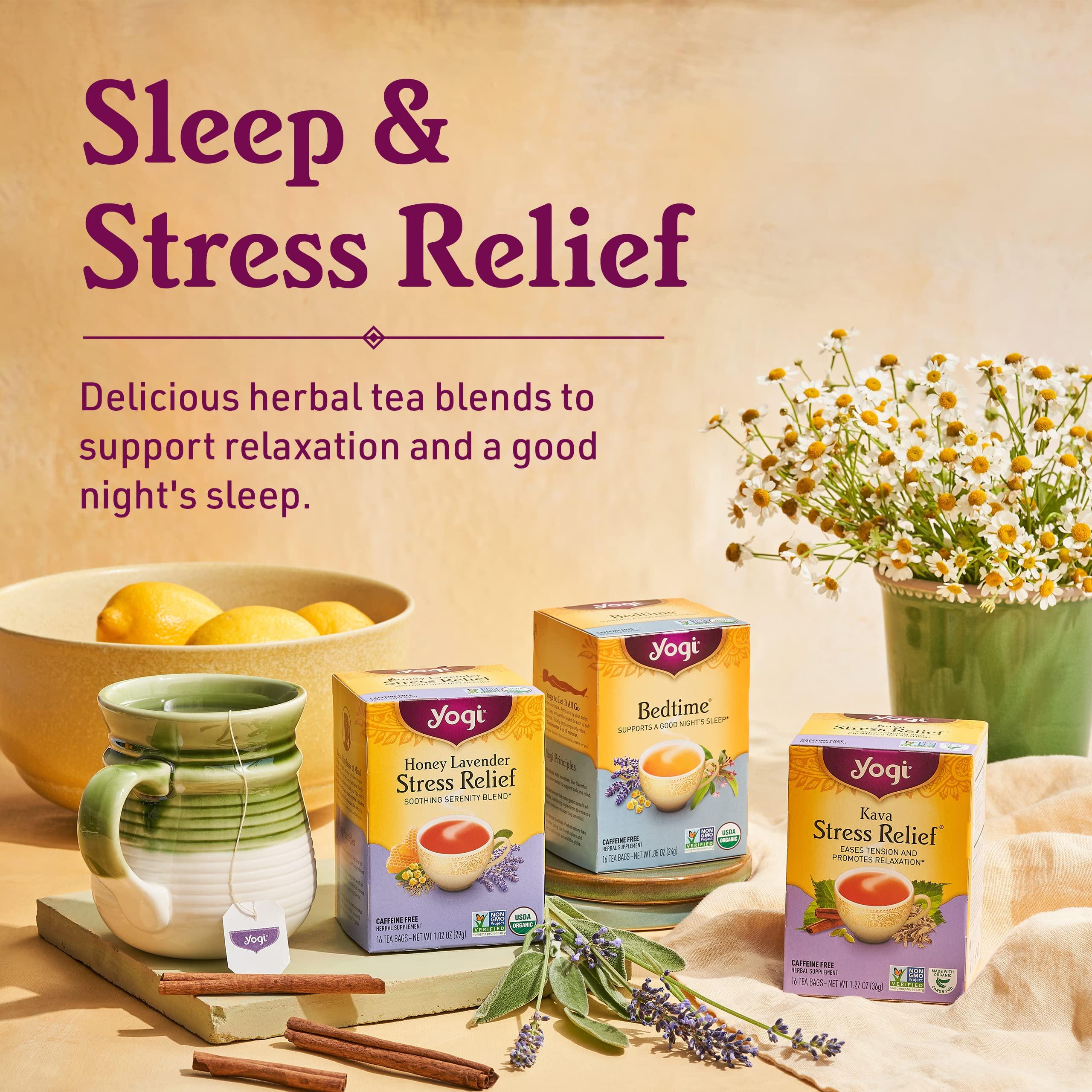 Yogi Yogi Tea Blueberry Sage Stress Relief - 16 Tea Bags per Pack (6 Packs) - Relaxing, Calming Tea to Support Stress Response - Includes Ashwagandha, Blueberry, Sage, Hibiscus & More