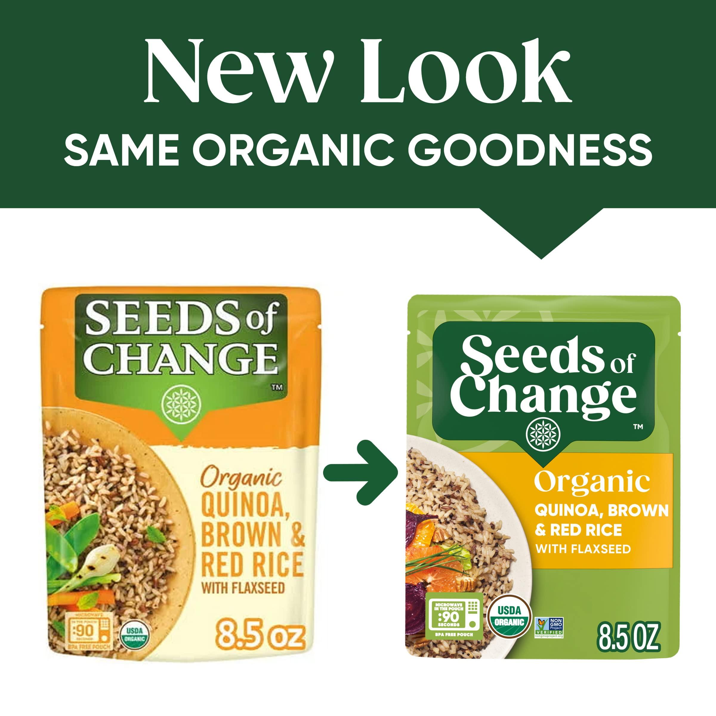 SEEDS OF CHANGE SEEDS OF CHANGE Organic Quinoa, Brown & Red Rice with Flaxseed, Organic Food, 8.5 OZ Pouch (Pack of 12)