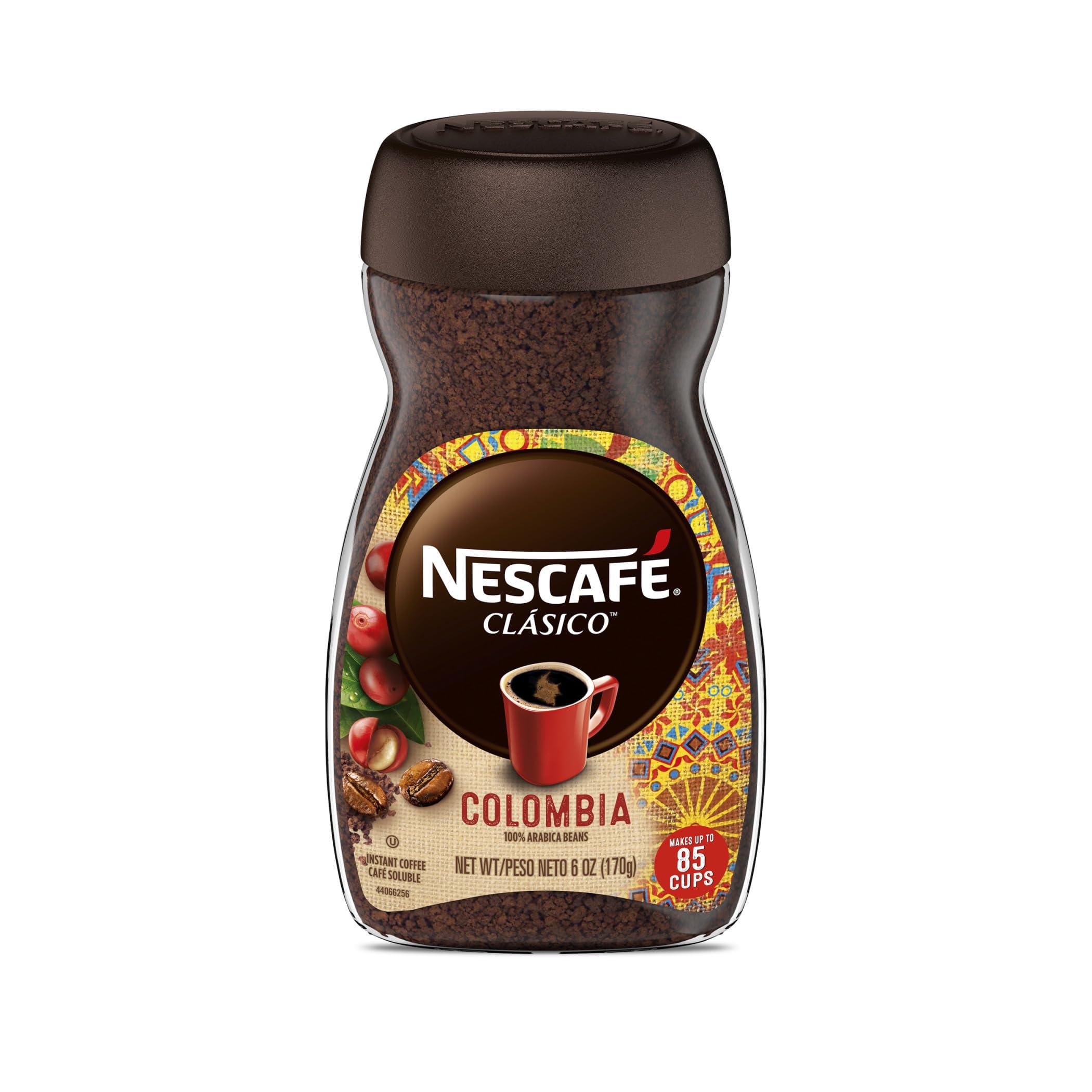 Nescafe NESCAF CLSICO Colombia, Medium Roast Instant Coffee, 6 oz. Jar