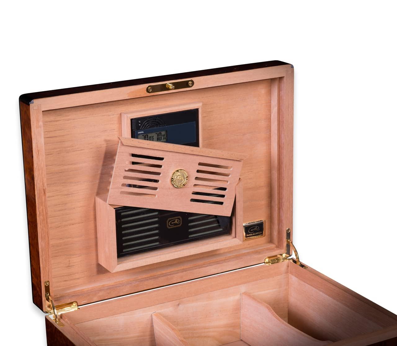 Daniel Marshall Daniel Marshall 30125 Signature Series 125-Cigar Humidor w Tray - Precious Burl Wood
