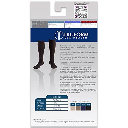 Truform Truform Compression Socks, 8-15 mmHg, Men's Dress Socks, Knee High Over Calf Length, Tan, Small