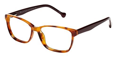 VK Couture VK Couture Women\'s Mia Fashion Readers Rectangular Reading Glasses, Maple Brown Demi, 138 mm + 2.5