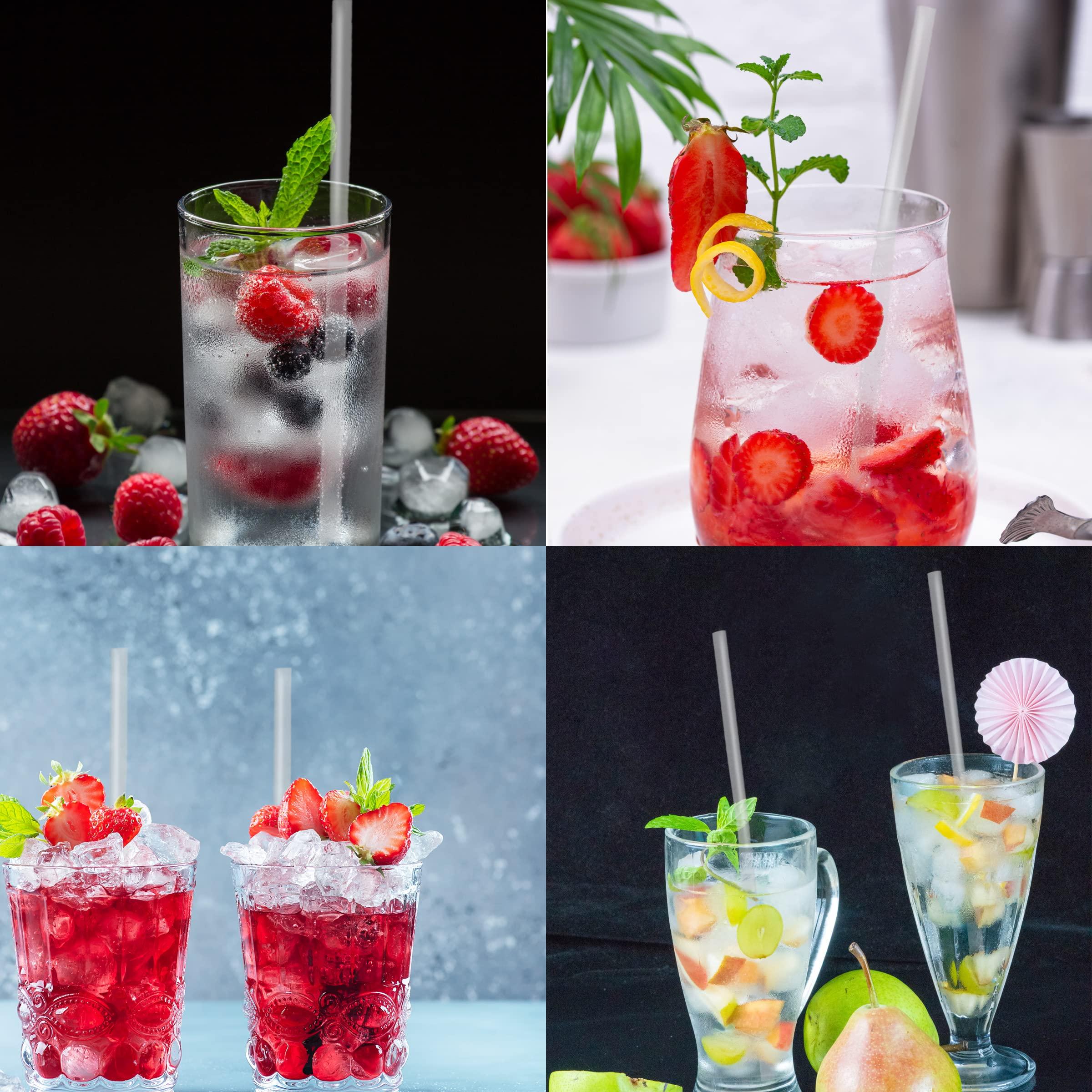 CVNDKN Clear Straws,100 Pcs Long Disposable Plastic Drinking Straws. (0.23\'\'diameter and 10.2\"long)-Clear