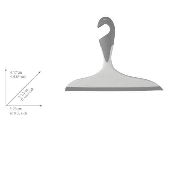 WENKO Wenko Bathroom Squeegee Loano Grey, 17 x 23 x 0.1 cm