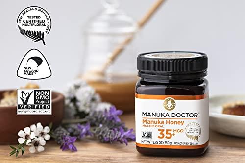 Manuka Doctor MANUKA DOCTOR - MGO 35+ Manuka Honey Multifloral, 100% Pure New Zealand Honey. Certified. Guaranteed. RAW. Non-GMO (8.75oz)
